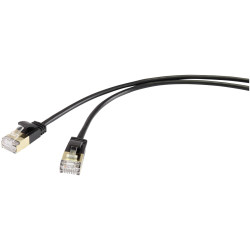 Renkforce RF-4538186 RJ45 Network Cable Black 0.50m Gold Plated Connectors