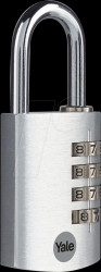 YE3CB/38/131/1/S Combination lock, aluminium, 4-digit numerical sequence, 38 mm