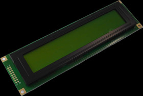 LCD display, 40 x 4 character, STN yellow/green, viewing area: 143.8 x 26.7 mm, DEM 40491 SYH-LY