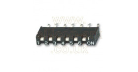 SIL 6 way SPST SIL switch (SIP-06T) - Multicomp