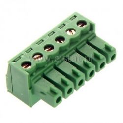 Listwa montaż. kątowa 6-zacisków żeńska r = 3,81