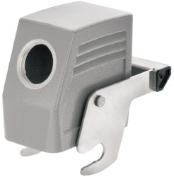 Grommet housing, size D24, die-cast aluminum, M25, angled, central locking, IP65, 1903610000