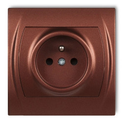 LOGO Gniazdo pojedyncze z/u 2P+Z brĄzowy metalik 9LGP-1zp