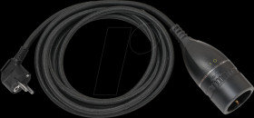 1161830030 Earthed extension cable, 5 m, black