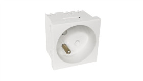 Modularne Gniazdo Elektryczne Alantec 2P+Z, 45X45, Standardowe, Białe Pz016