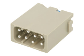 Wtyk; Han EE; 09140082633; 8 torów; poliwęglan; proste; zaciskany; 16A; 400V; szary; 0,5÷2,5mm2; Harting; RoHS