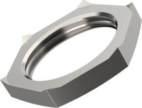 Earth potential equalization locknut, M25x1.5, W 30 mm, H 4.2 mm, outer Ø 33 mm, brass, nickel-plated, 52103330