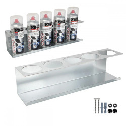 Uchwyt na spraye, metalowy wieszak na 5 aerozoli z ocynkowanej blachy
