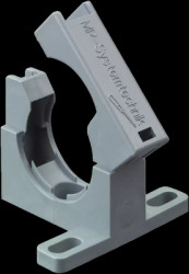 Universal holder, with foot, (L x W x H) 42 x 38 x 42 mm, PA, light gray, for M25/P21, 83621613