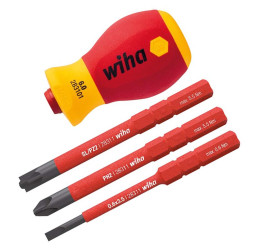 Zestaw końcówek do wkrętaka Phillips, Pozidriv, płaski l. elementów: 4 rozmiar: PH2, PZ2, SL3.5 Zestawy końcówek Wiha
