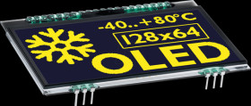 EA OLEDL128-6GGA Graphic OLED, 128x64, 2.9 inch, yellow, incl. protective glass