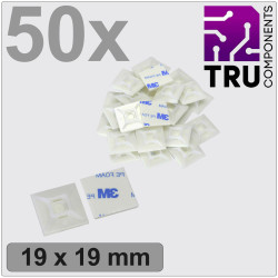 TruComponents 41223 Cable mount Adhesive/Scr fixing 4x thread Wh 50pcs