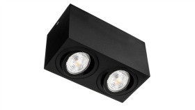 Oprawa Piazza Podwójna Czarna Piaskowana Sufitowa Natynkowa