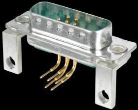 3007W2PAU99S90A D-SUB coax plug, mixed assembly, PCB-mounting, angled