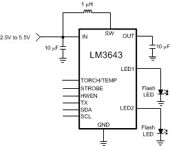 Dual LED flash driver Capable of up to 1.5A