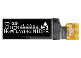 Wyświetlacz OLED 0.91cal Biały macierz pasywna 128 x 32pikseli Midas COG I2C