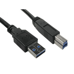 Kabel USB Złącze A USB A Złącze B USB B dł. 1m Przewód przedłużający USB USB 3.2 kolor: Czarny