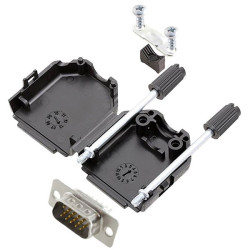 Encitech 6355-8011-01 D-Sub Pin Strip set 15 Pins Solder Bucket 180&#xB0;