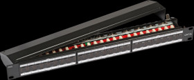 37656.1 19" patch panel, 24-port, Cat.6a, 1U