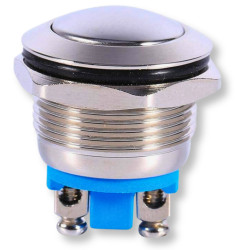 Przełącznik monostabilny push PBS-28B srebrny NO wandaloodporny fi 19mm