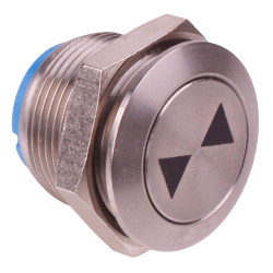 APEM Inward Arrows Off-(On) Momentary 19mm Flat Anti Vandal Push Button Switch SPST