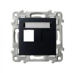 SZAFIR Obudowa gniazda pojedynczego typu Keystone prosta czarny metalik GPK-1Z/p/33