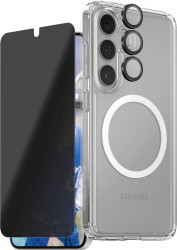 PanzerGlass CARE Flagship 3-in-1 Zestaw pokrywa + szkło ochronne Samsung Galaxy S25+ przeźroczysty, czarny Ładowarka ind