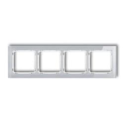 DECO Ramka poczwórna - efekt szkła (ramka: szara spód: biały) szary 15-0-DRS-4