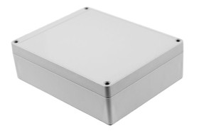 Obudowa ogólnego użytku Poliwęglan szerokość zew. 146 mm długość zew. 186 mm wys. zew. 55 mm Hammond IP65 Jasnoszary