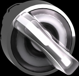 ZB4BK1213 Light selector switch, front panel, Harmony XB4, 22 mm, white