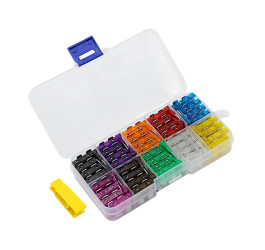 ZESTAW BEZPIECZNIKÓW SAMOCHODOWYCH MINI MAXI 100 SZTUK 5A-40A + EKSTRAKTOR