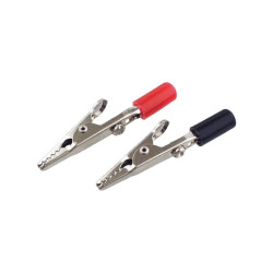 KROKODYL DUŻY NIEIZOLOWANY PROSTY - GNIAZDO BANAN 4mm - L-51mm CZERWONY