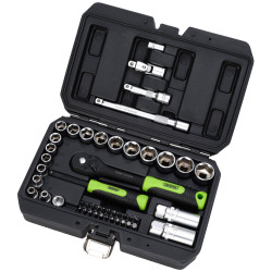 Draper 24235 HI-TORQ&#xAE; Metric Socket and Bit Set, 1/4&quot; and 3/8&quot; Sq. Dr. (48 Pc)