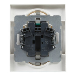 SUNO Gniazdo SCHUKO 2P+Z białe 16A 250V zaciski automatyczne z przesłoną (monoblok) 721126