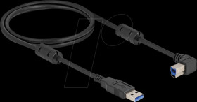 81100 USB 3.0 cable, A plug to B plug, 90° left, 1 m