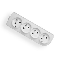 Gniazdo Elektr. GN-40 4xZ/U B Białe, Uziemienie, ELGOTECH, Listwa