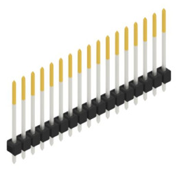 Pin header, 17 pole, pitch 2.54 mm, straight, black, 10048670