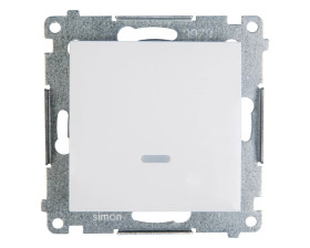 Simon 54 Łącznik jednobiegunowy z sygnalizacją załączenia, szybkozłącza, biały DW1ZL.01/11