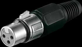 11755 XLR female connector, 3-pin, locking mechanism