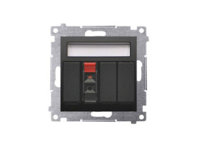 SIMON 54 Gniazdo głośnikowe pojedyncze czarny z polem opisowym (moduł) DGL31.01/49 KONTAKT SIMON