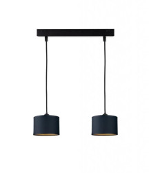 Lampa wisząca nowoczesna abażur 2xE27 FLOW BLACK