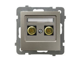AS Gniazdo głośnikowe pojedyncze satyna light GGN-1G/m/45 OSPEL