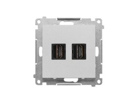 SIMON 55 Gniazdo HDMI podwójne aluminium mat TGHDMI2.01/143 KONTAKT SIMON