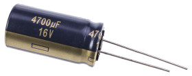 Kondensator 4700μF 16V dc Radialny, Otwór przelotowy Panasonic roztaw: 7.5mm 16 (Dia.) x 31.5mm