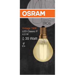 OSRAM 4058075293496 Vintage 1906&#xAE; LED CLASSIC P 4W 824 Gold E14 Bulb