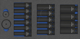 8164 7481 Impact Sockets 12,5mm (1/2") long type, 19-piece