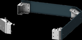 Base corners, with cover, sheet steel, (W x H x D) 600 x 100 x 600 mm, blue green, for corner field, 8PQ1010-0BA05