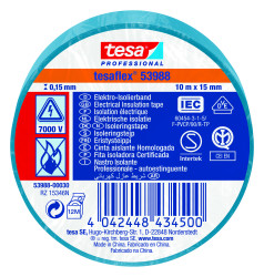 Taśma izolacyjna Niebieski szerokość: 15mm grubość: 150mm długość: 10m Miękki PVC 7000V Tesa