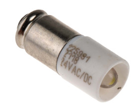 Lampka kontrolna Biały 24V ac/dc Rowek miniaturowy LED średnica 6mm długość 16mm