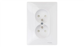 Sedna Gniazdo Podwójne Z/U 16A Ip20 Białe Sdn2800621